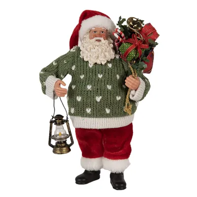 Immagine prodotto di Clayre & Eef decorazione natalizia figura Babbo Natale 27 cm verde rosso plastica