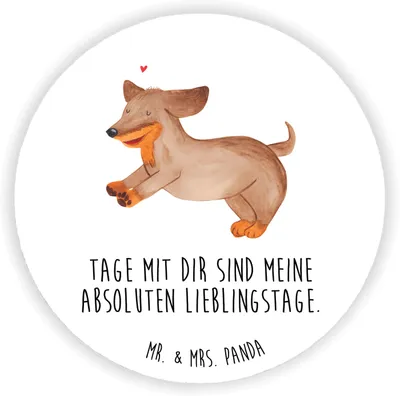 Produktbild von Mr. & Mrs. Panda magnet Hund Dackel - Weiß - Geschenk, Hunde, für magnettafel, Sprüche, fotos, kühlschrank, Whiteboard, Kühlschrankmagnet, Braun, Herz