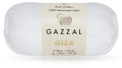 Produktbild von Gazzal Giza 100% Baumwolle Weiß 50g - Perfekt für Amigurumi Projekte