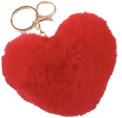 Zdjęcie produktu dla CHPN – Breloczek w kształcie serca z pluszu – Czerwony breloczek w kształcie serca – Walentynki – Prezent na Walentynki – Breloczek w kształcie serca – Czerwony