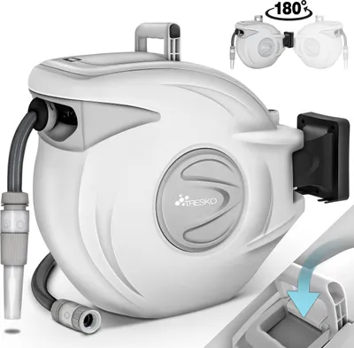 Produktbild von TRESKO® Schlauchtrommel 30m Wasserschlauchaufroller Automatik Schlauchaufroller Schlauchbox