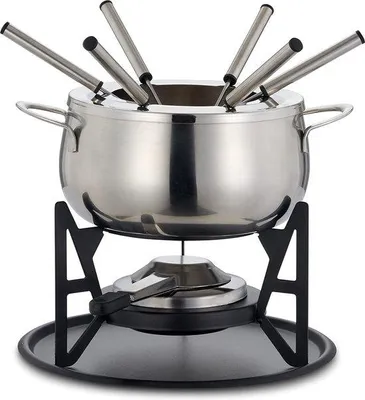 Immagine prodotto di Set per fonduta da 1 litro per 6 persone, ghisa, formaggio, carne, cioccolato