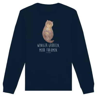 Produktbild von Mr. & Mrs. Panda Baumwoll Pullover Otter Muschel Größe XXL - French Navy - Geschenk, Positiv, Pulli, Träumen, Sweater, Grübeln, Büro, Optimistisch, Sweatshirt, Bio