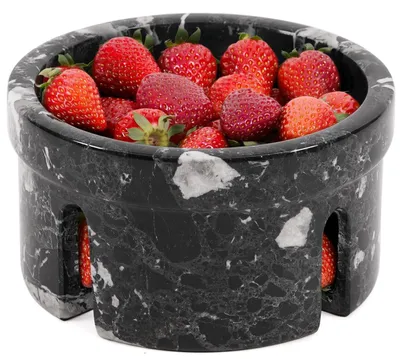Obrázek produktu pro Černá mísa na ovoce "Marmorbeeren", 14 cm. Dekorativní mísa na ovoce s otvory