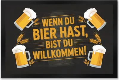 Produktbild von Wenn du Bier hast, bist du willkommen! Bierkrüge Fußmatte XXL in 50x75 cm