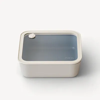 Zdjęcie produktu dla Pojemniki do przechowywania żywności z powłoką ceramiczną i pokrywką, kwadratowe – hermetyczne i nadające się do układania w stosy, 1940 ml