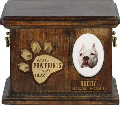 Obrázok produktu pre Pit Bull drevená urna so psom Art-Dog