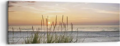 Produktbild von Bild auf Leinwand - Leinwandbild - Einteilig - Westen Sonne Strand - 90x30cm - Wand Bild - Wanddeko - Wandbilder - Leinwanddruck - Bilder - Wanddekoration - Leinwand bilder - Wandbild - AB90x30-4201