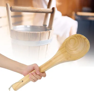 Obrázek produktu pro Lžíce pro saunu Ručně vyrobená lžíce,Příslušenství pro saunu,Lžíce na nabírání vody do sauny