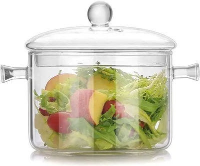 Produktbild von Glaskochtopf - Hittebeständig - 1,9 Liter - Hochborosilicatglas - Deckel mit Entluchungsgitter
