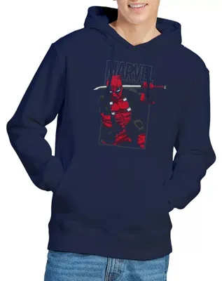 Zdjęcie produktu dla Bluza z kapturem uni , model "Deadpool" od Marvela, kolor granatowy, rozmiar XXL