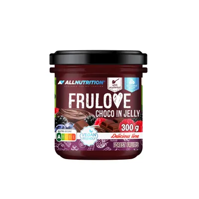 Produktbild von ALLNUTRITION FRULOVE Choco In Jelly 300g Waldfrüchte Marmelade Früchte Schokolade