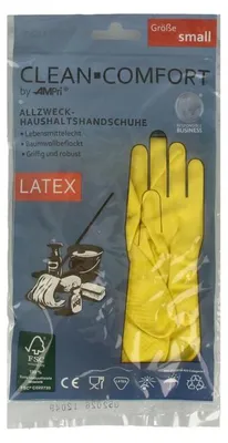 Productafbeelding van Clean-Comfort Huishoudhandschoen Geel Maat S (1 paar)