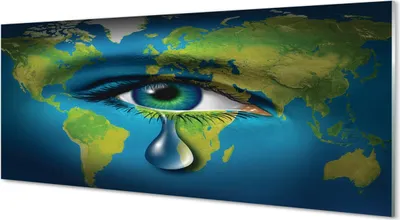 Produktbild von Glasbilder 125x50 Wandkunst Karte von Augentränen