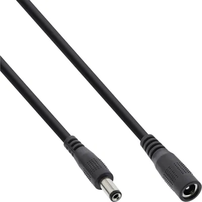 Image de InLine® câble prolongateur, DC prise 5,5x2,1mm, noir, 1m