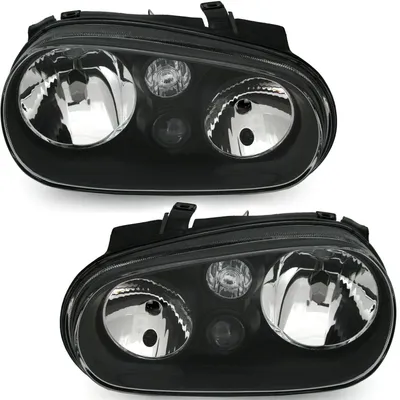 Für VW Golf 4 IV 97-03 Scheinwerfer Schwarz LINKS RECHTS mit Nebelscheinwerfer in der Farbe Schwarz von AD TUNING GmbH & Co. KG