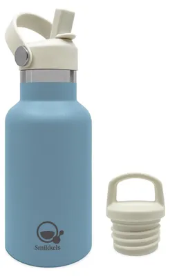 Produktbild von Smikkels Edelstahl Thermosflasche Trinkflasche 350ml blau - Kinder Thermobecher Schule