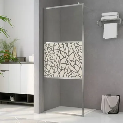 Produktbild von "im Angebot" Duschwand für Begehbare Dusche ESG-Glas Steindesign 115x195 cm - Duschabtrennungen CC738