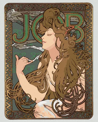 Produktbild von Zuty - Malen nach Zahlen - JOB - ZIGARETTENPAPIER (ALPHONSE MUCHA), 40x50 cm, ohne Keilrahmen