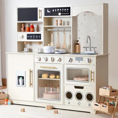 Immagine prodotto di Cucina giocattolo in legno Kinderküche, con luci e suoni, accessori inclusi (18 pezzi)