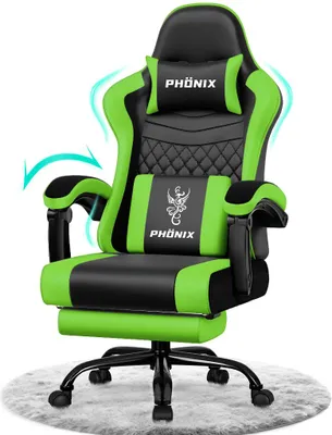 Produktbild von Aiibot Gaming Stuhl, Ergonomischer Gaming Sessel,Schreibtischstuhl,Gamingstuhl mit Fußstütze,Gaming stuhl 150 kg,verstellbare Rückenlehne,Schwarz/Grün