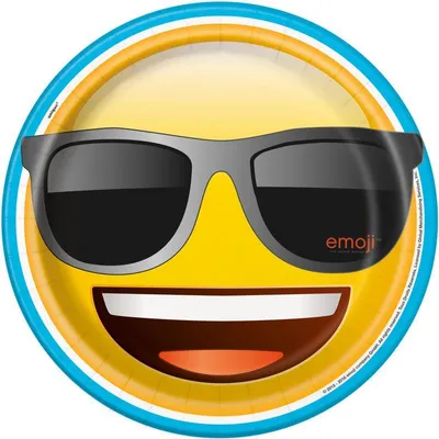 Produktbild von Unique Pappteller Emoji Party 8 Stück 23 cm Durchmesser