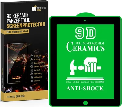 Produktbild von 6x 9D Keramik für iPad 4 FULL-COVER Panzerfolie Displayschutz Panzerschutz Schutzfolie Displayfolie Folie ANTI-SHOK ANTI-BRUCH-ANTI-STOß