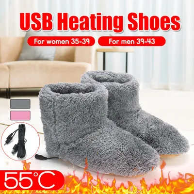 Image de Chaussures chauffantes d'hiver pour les pieds, chaussures chauffantes électriques souples