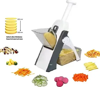 Produktbild von Multifunktionaler Gemüseschneider Obstschneider Kartoffel Zwiebelschneider Gemüseschneider Karottenreibe Zerkleinerer Küchenzubehör Grau