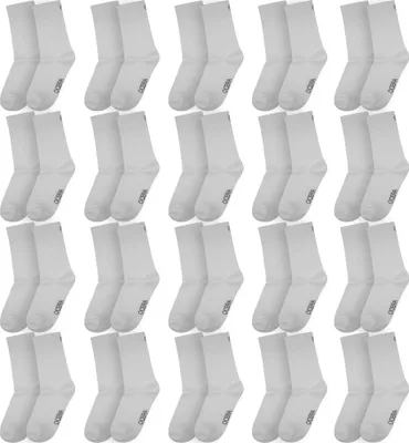 Produktbild von OCERA 20 Paar Kinder Socken für Mädchen und Jungen - Weiß 27/30