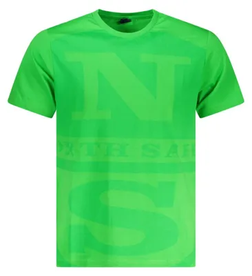 Produktbild von Herren Kurzarm T-Shirt Grün mit Rundhals und Logo-Druck