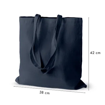 Zdjęcie produktu dla Granatowa torba bawełniana bio 38×42 cm – wytrzymała, ekologiczna torba na zakupy wielokrotnego użytku do miasta i na co dzień