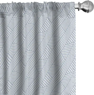 Produktbild von ABAKUHAUS Streifen Vorhänge, Gardinen, Monochrome Diagonale Linien geometrische Komposition modernen minimalistischen Design, 2 Stück 75 x 175 cm, Blaugrau und Kokosnuss