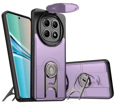 Obrázek produktu pro Pouzdro pro Xiaomi Redmi Note 15 5G/4G, Posuvným krytem fotoaparátu a kroužkovým stojánkem, nárazuvzdorné ochranné pouzdro Fialová