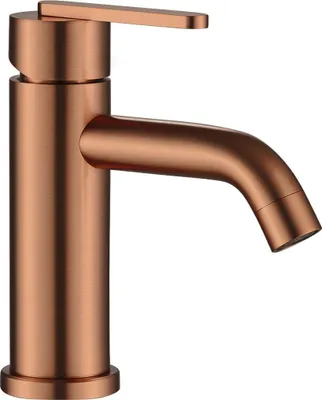 A single copper-colored faucet on a white background.