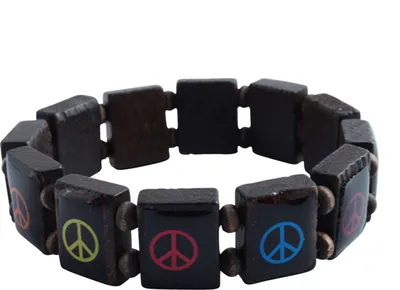 Produktbild von Holzarmband - Peace - braun