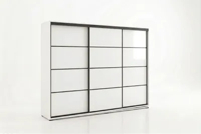 Zdjęcie produktu dla Szafa A22 biała, przesuwna - 250 x 62 x 215 cm