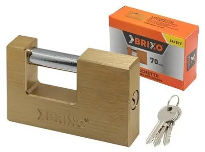 Zdjęcie produktu dla Zabezpieczona przed włamaniem klamka z mosiądzu i pręt ze stali BRIXO – 60 mm.