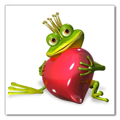 Produktbild von Wallario selbstklebende Möbelfolie/ Tischdecke für Innen und Außen, Größe: 100 x 100 cm - Verliebter Froschkönig mit großem Herz