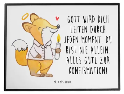 Produktbild von Mr. & Mrs. Panda schreibtischunterlage Fuchs Konfirmation - Weiß - Geschenk, Alles Gute, Kommunion, schreibtischmatte, Gläubig, Gott, Unterlage Schreibtisch, tischpad