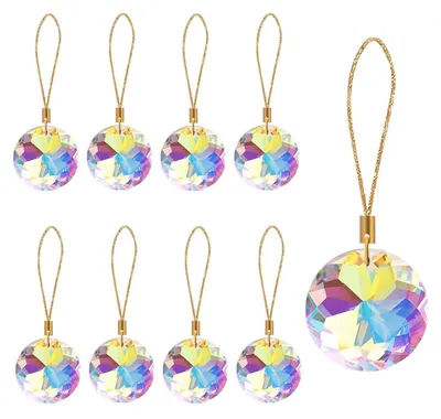 Image de 12 décorations de Noël en cristal, ornements pour sapin, diamètre de 3 cm