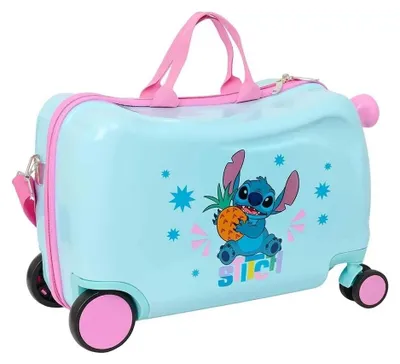 Immagine prodotto di Valigia Safta Stitch Bright da 25 litri, dimensioni 44x21x27 cm, con ruote, colore blu, per bambini, taglia unica