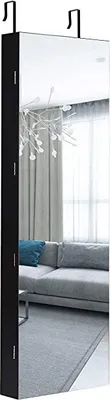 Produktbild von Schmuckschrank Spiegelschrank mit LED-Beleuchtung, LED Spiegelschrank Wandmontierend, Standregal mit Spiegel