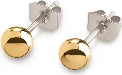 Produktbild von Boccia Damen Ohrstecker Kugel 0504-03 Titan goldplattiert