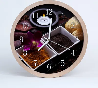 Produktbild von Holzuhr 30fi cm wanduhr - Orchidee Blumen