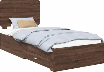 Obrázek produktu pro vidaXL Rám postele hnědý dubový vzhled 75 x 190 cm materiál na bázi dřeva