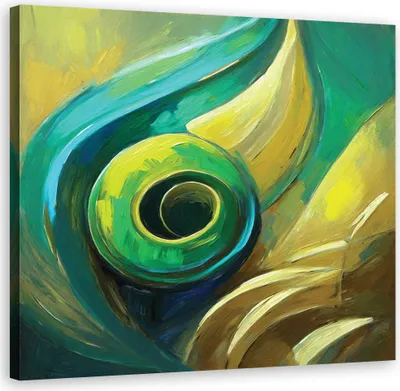 Produktbild von Leinwandbild Grüne Abstraktion 60x60 Feeby Grün bild für die wand bereit zum aufhängen