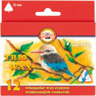 Immagine prodotto di KOH pastelli a cera TRIO WAXAquarell 10 mm x 90 mm confezione da 12
