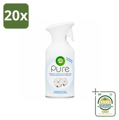 Imagen del producto de 20 aerosoles Air Wick - Aroma a suavidad de algodón - 250 ml - Pack ahorro - 20 unidades