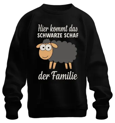 Produktbild von Hier kommt das schwarze Schaf der Familie lustiger Statement Sweatshirt Pullover, Schwarz, XXL